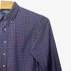 Ralph Lauren Classic Fit Button Down Shirt Long Sleeve Size XL Blue Red Plaid